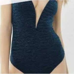 Urban Outfitters Velvet Plunge Bodysuit Teal XS